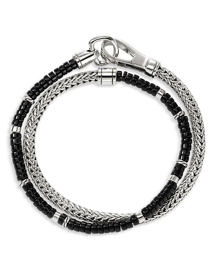 John Hardy Sterling Silver Heishi Gemstone Wrap Bracelet 4