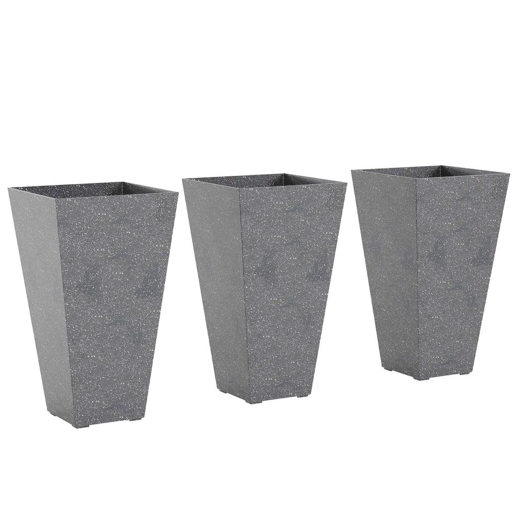 Hivvago 3-Pack 28" Tapered Planters with Marble Finish