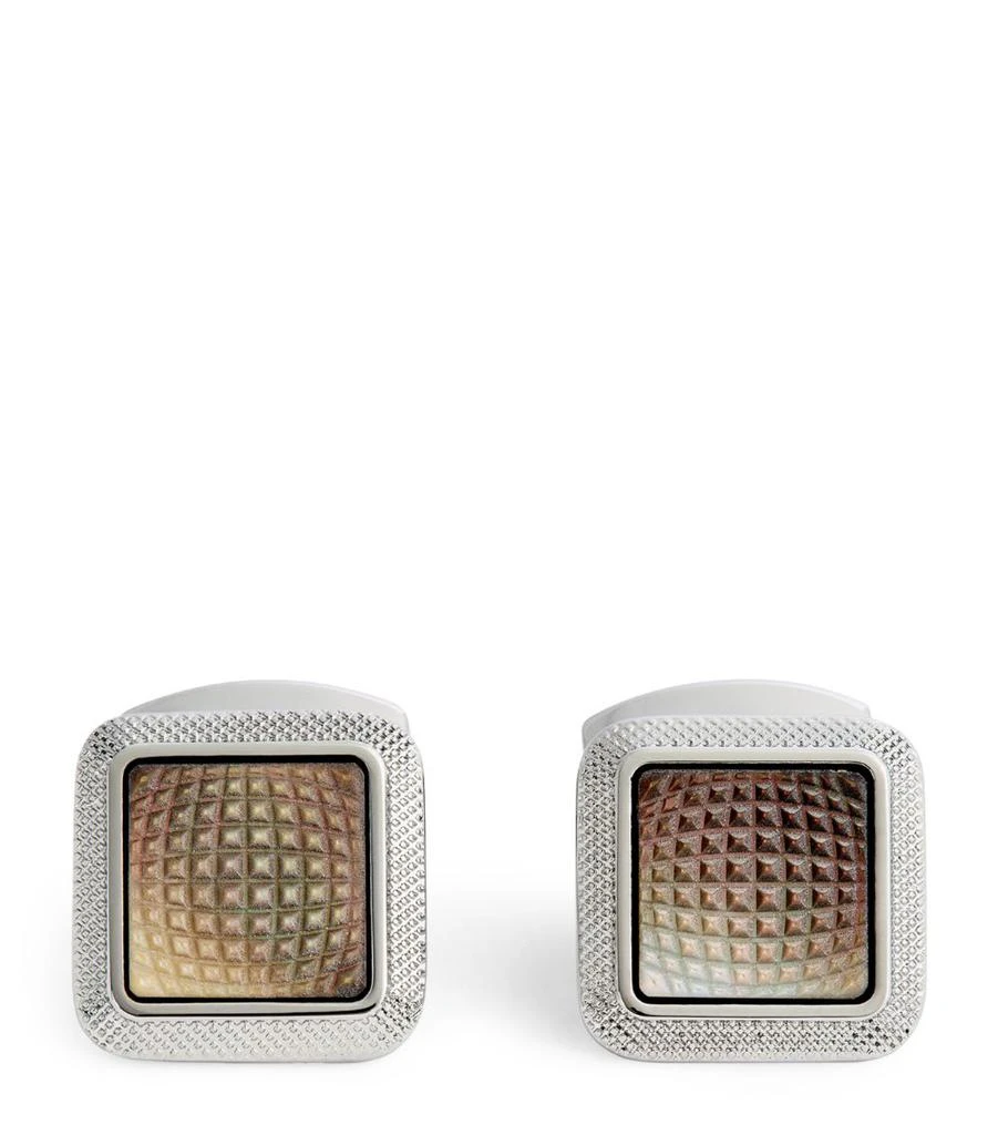 Tateossian Mother-of-Pearl Square Spazio Cufflinks 1