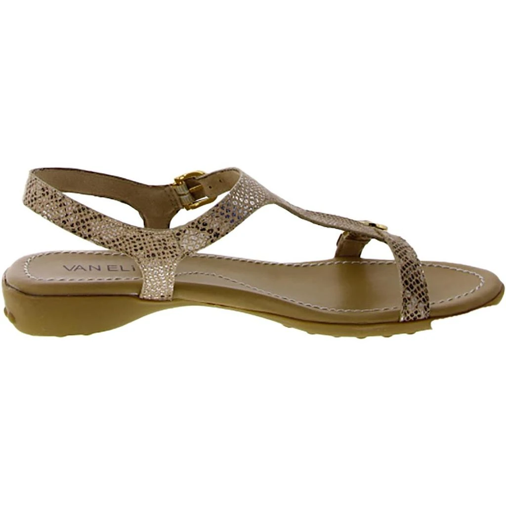 Vaneli Taletha Womens Patent Leather Embossed T-Strap Sandals 3