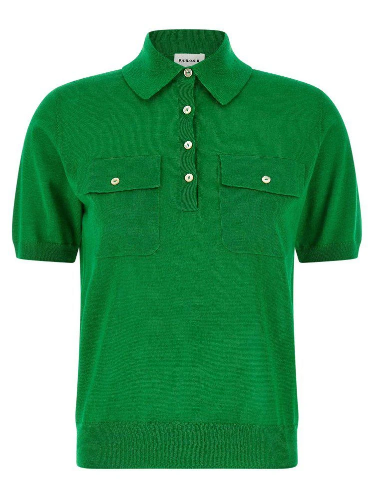 P.A.R.O.S.H. P.A.R.O.S.H. Short-Sleeved Knitted Polo Shirt