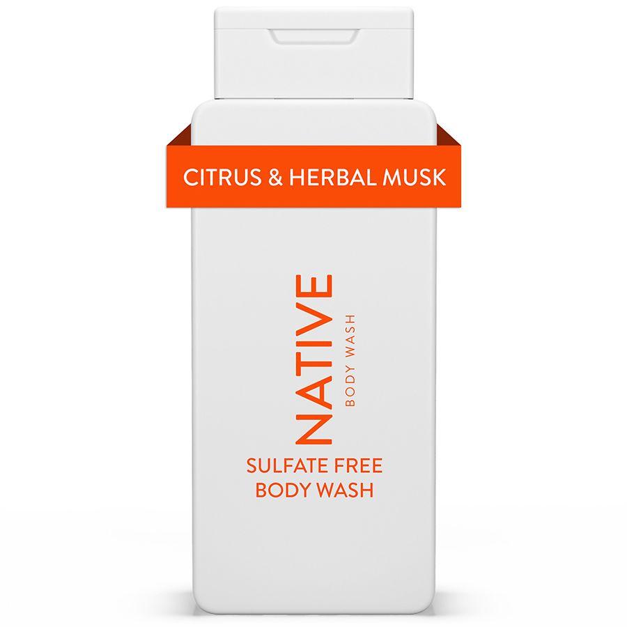 Native Sulfate Free Body Wash for Men and Women Citrus & Herbal Musk