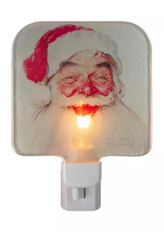 Northlight 6Inch Norman Rockwell Santa Claus Glass Christmas Night Light