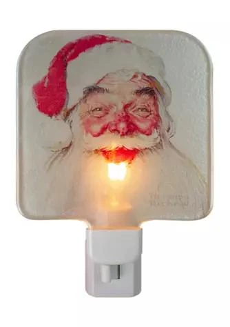 Northlight 6Inch Norman Rockwell Santa Claus Glass Christmas Night Light 1