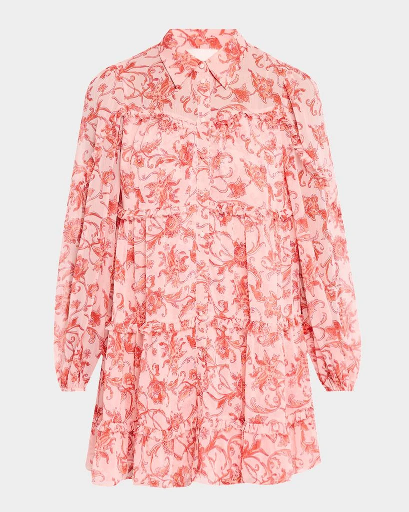 Cinq a Sept Kennedy Paisley Long-Sleeve Mini Dress 1
