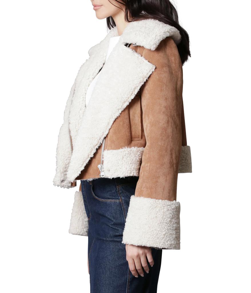 Avec Les Filles Cropped Faux Shearling Jacket