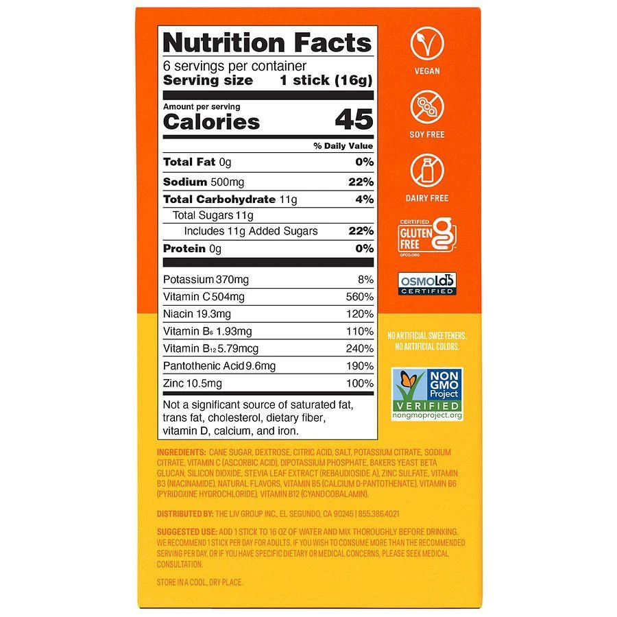 Liquid I.V. Immune Support Drink Mix Tangerine, 6ct 4