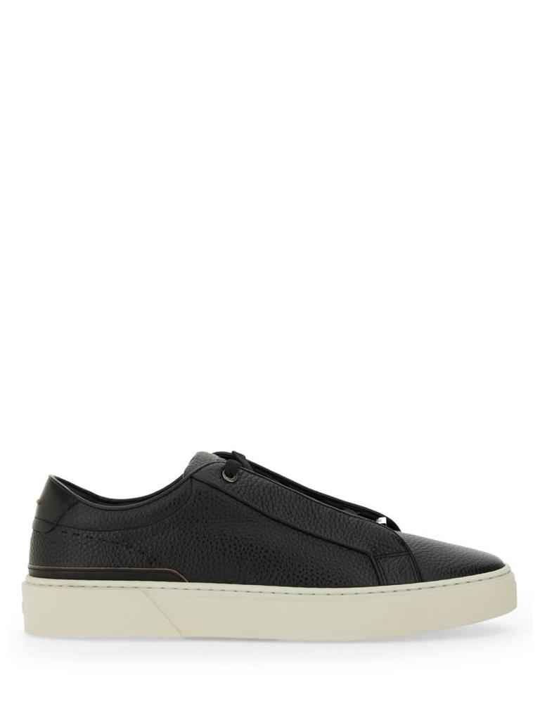 【送料&関税込】Hugo Boss Sneaker gary BOSS - Gary leather low-top trainers with branded lace loop