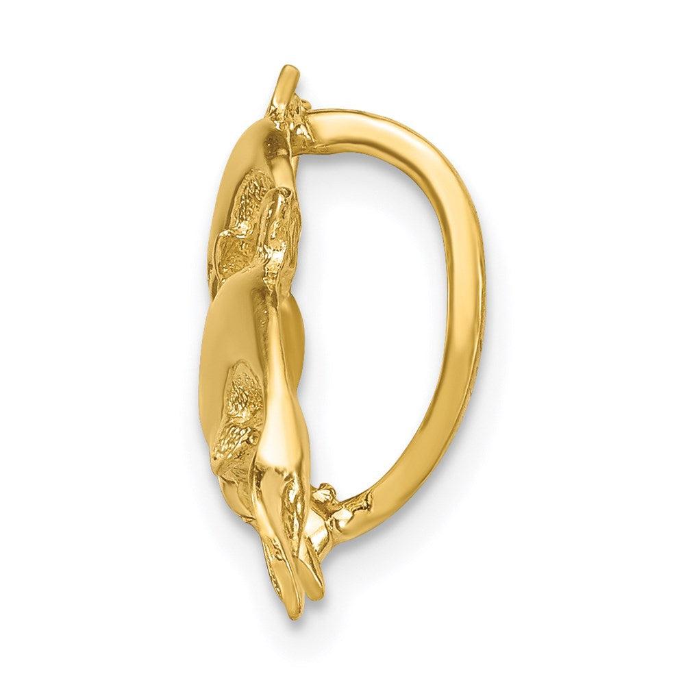 Diamond2Deal 14k Yellow Gold Four Dolphins Omega Slide