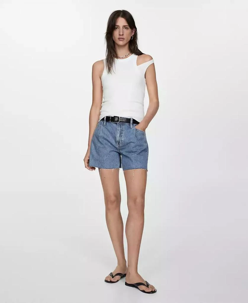 Mango Women's Frayed Hem Denim Shorts 2