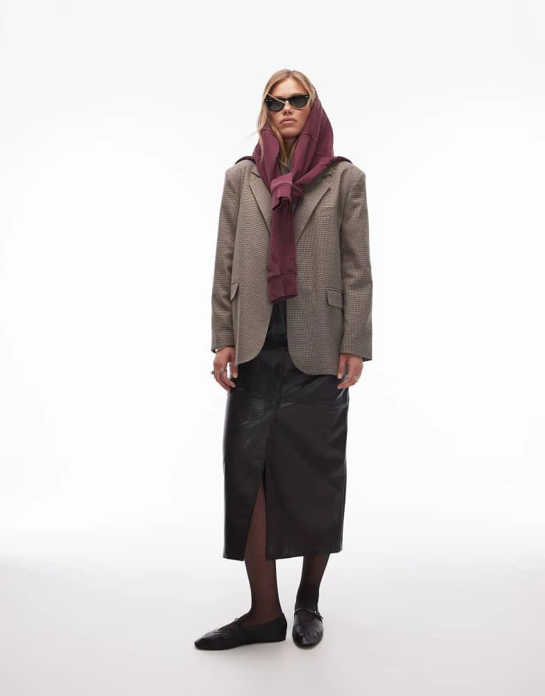 Topshop Topshop co ord heritage check blazer in camel CAMEL 5