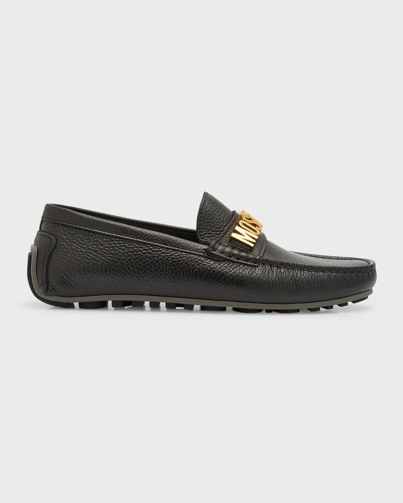 Moschino Men's Logo Leather Drivers 1