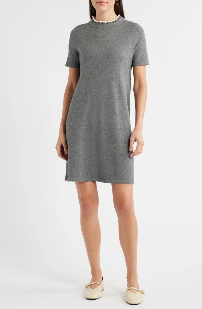 caslon knit dress Caslon New Caslon Soft Knit Long Sleeve Side Tie Midi Dress Red Heather Size Medium | Sz: M