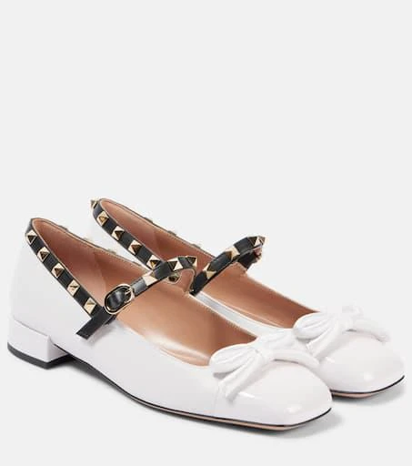Valentino Rockstud Bow leather Mary Jane flats 1