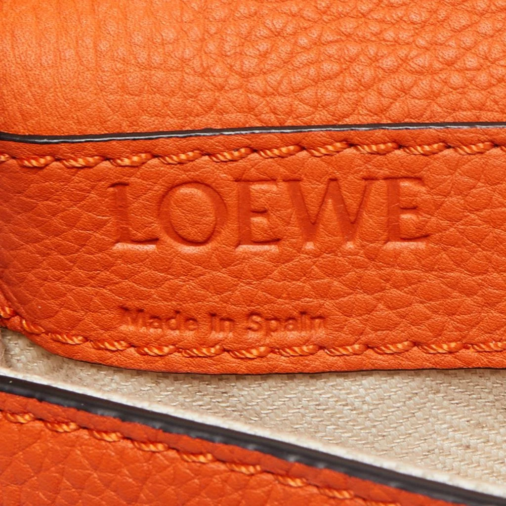 Loewe Loewe Orange/Beige Grained Leather Military Belt Bag   9