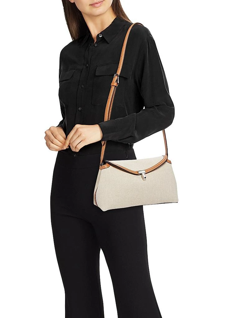 Totême T-Lock Canvas & Leather Clutch 2