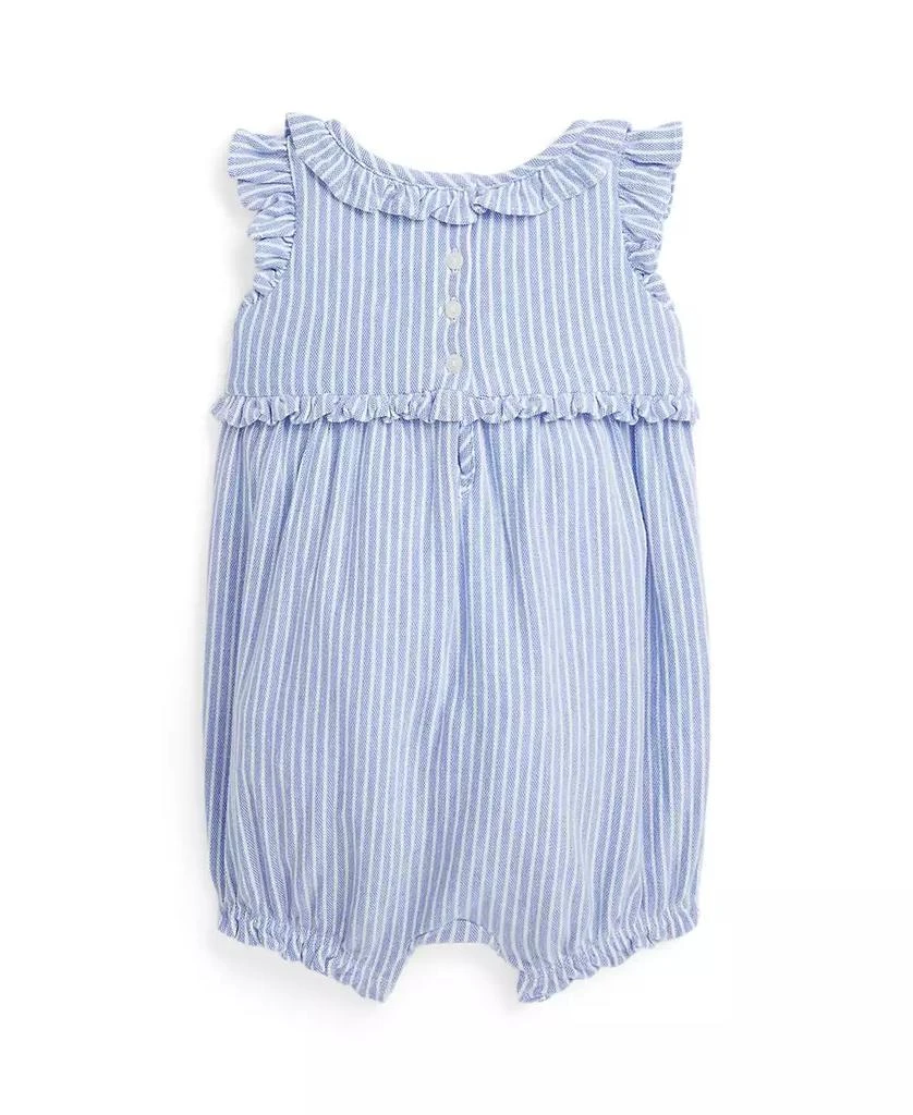 Polo Ralph Lauren Baby Girls Striped Knit Oxford Bubble Shortall 2