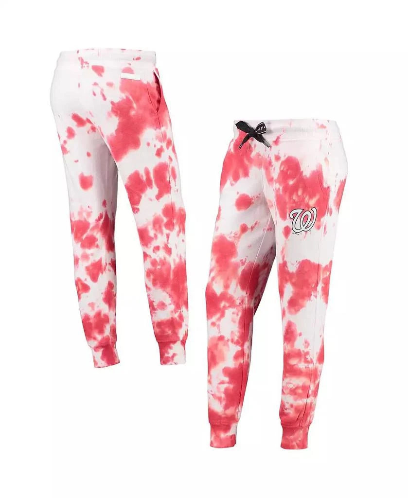 DKNY Women's White, Red Washington Nationals Melody Tie-Dye Jogger Pants 1