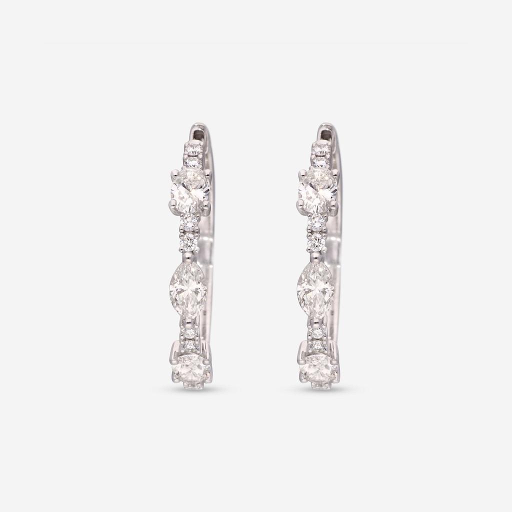 Ina Mar Ina Mar 14K White Gold, Diamond 1.81ct. twd. Hoop Earrings IMKGK25