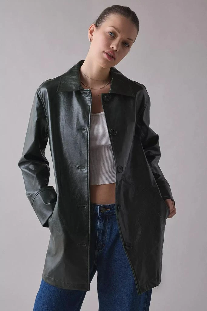 Urban Outfitters UO Jojo Faux Leather Trench Coat 1