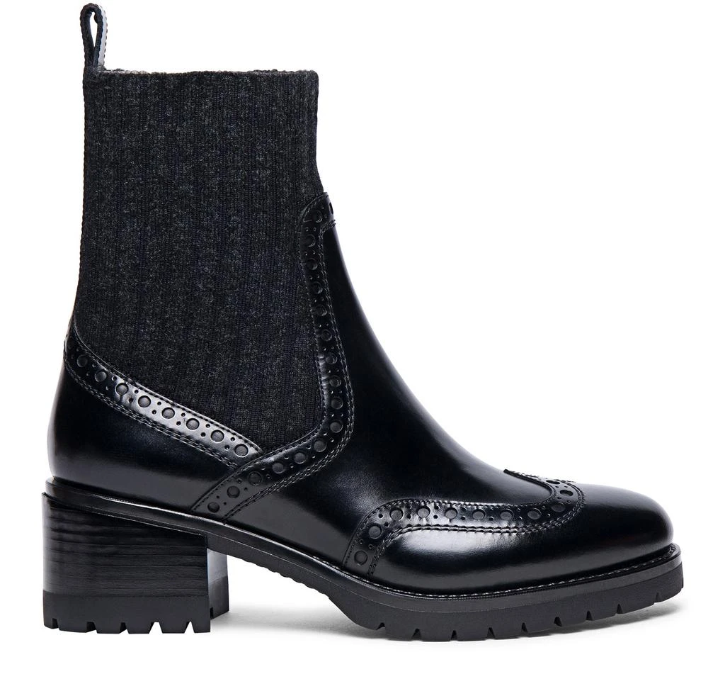 Santoni Leather low-heel brogue ankle boots 1