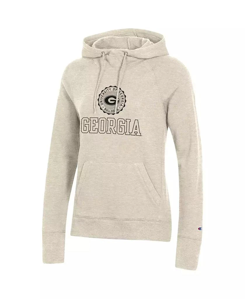 CHAMPION Women's Heathered Oatmeal Georgia Bulldogs College Seal Pullover Hoodie 2