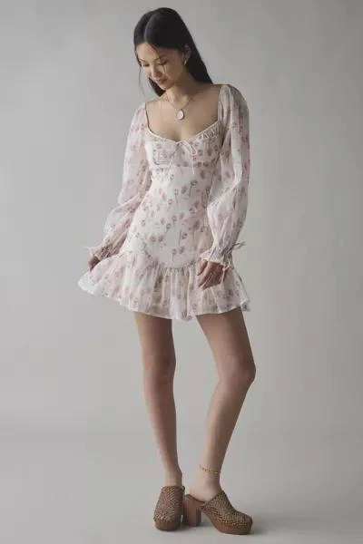 Kiss The Sky Kiss The Sky Drop Waist Corset-Tie Long Sleeve Mini Dress 2