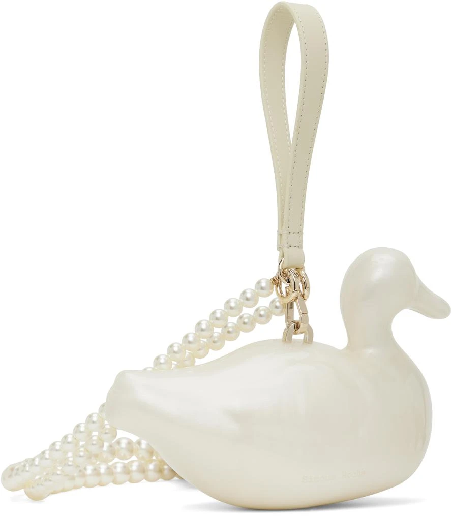 Simone Rocha Off-White Pearl Duck Clutch 3