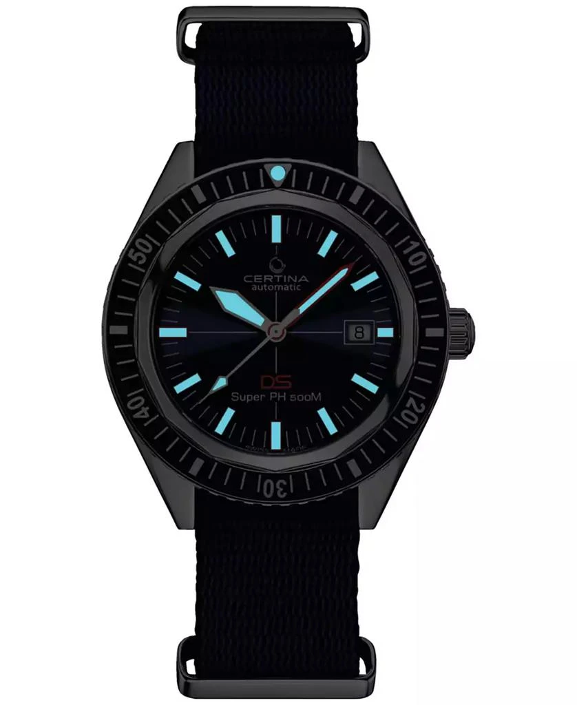 Certina Men's Swiss Automatic DS Super PH500M Blue Synthetic Strap Watch 43mm 5