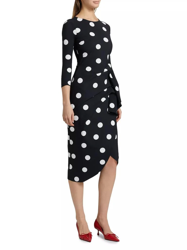 Chiara Boni Wang Polka Dot Draped Sheath Dress 4