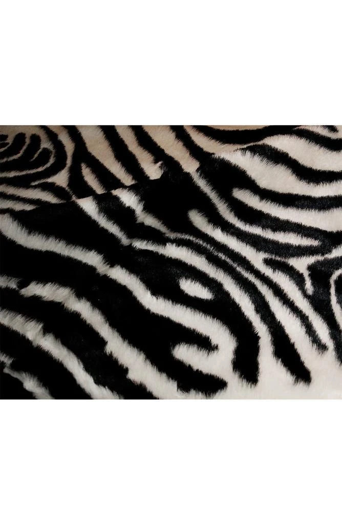 LUXE Faux Hide Area Rug/Throw - Zebra/Black/White 3