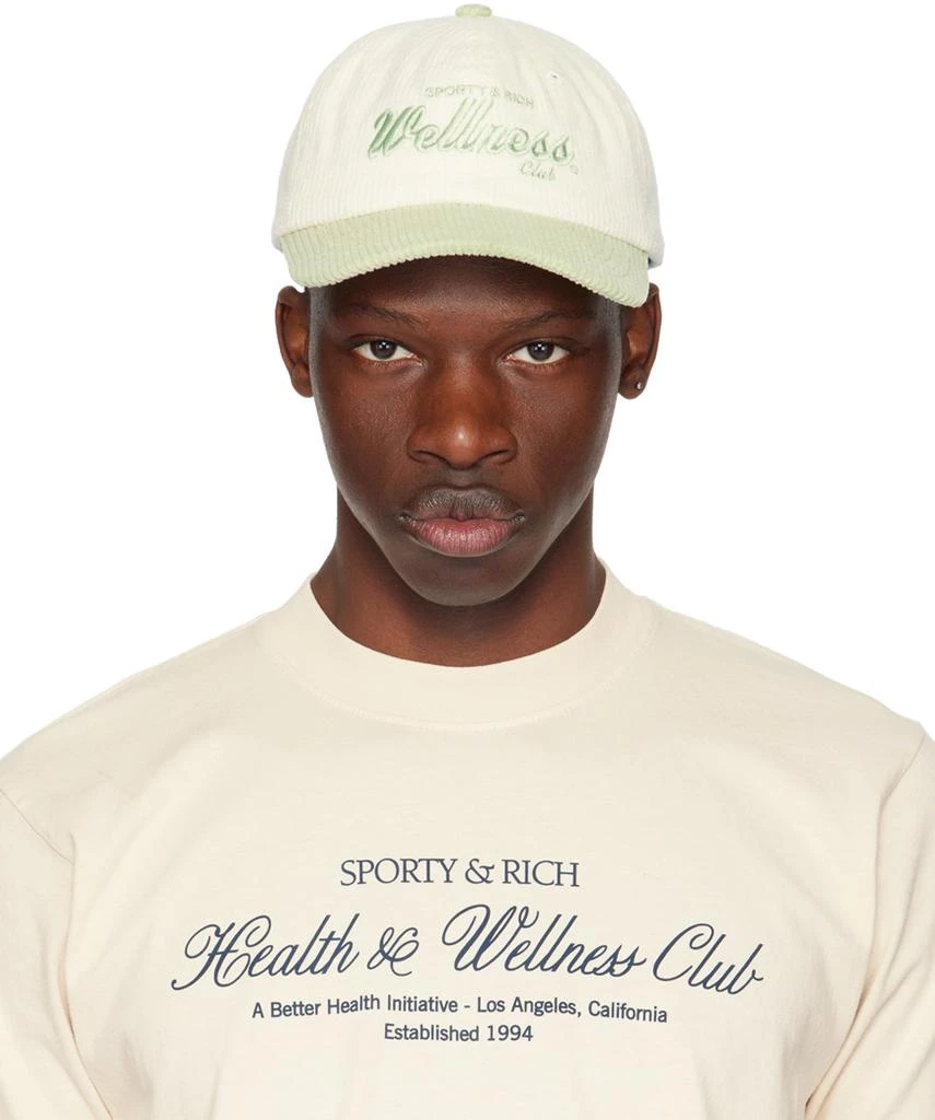 Sporty & Rich White & Green Draft Cap 1