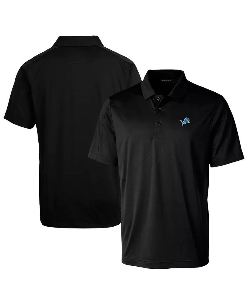Cutter & Buck Men's Black Detroit Lions Prospect Textured Stretch Polo 1