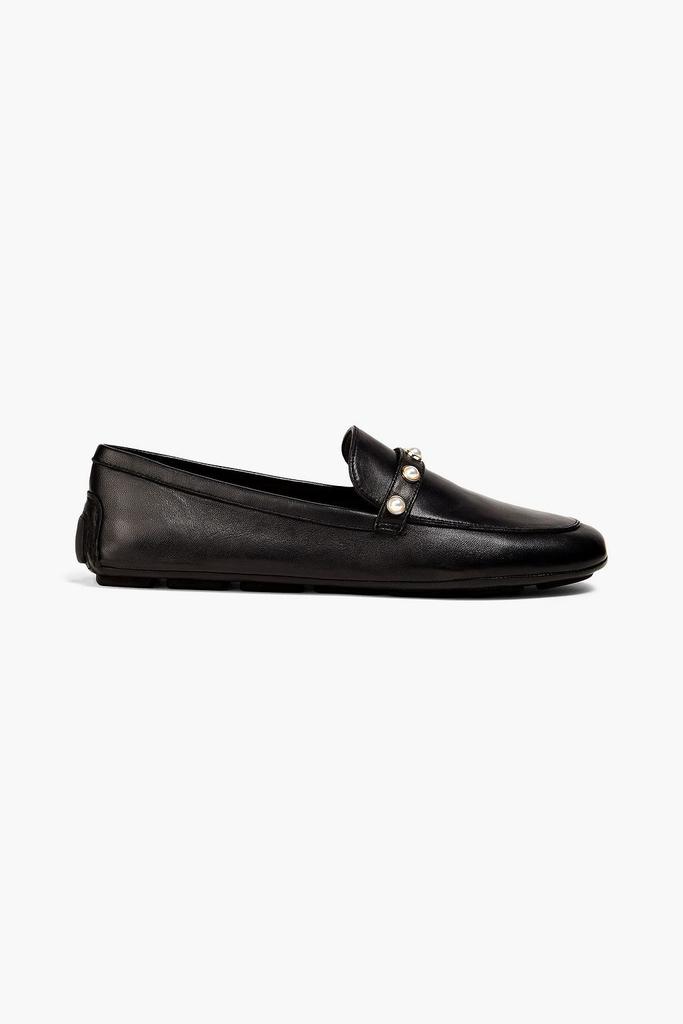 STUART WEITZMAN Allpearls embellished leather loafers