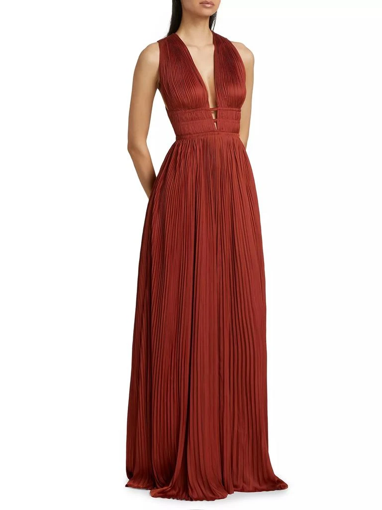 Ulla Johnson Veda Satin Plissé Gown 4