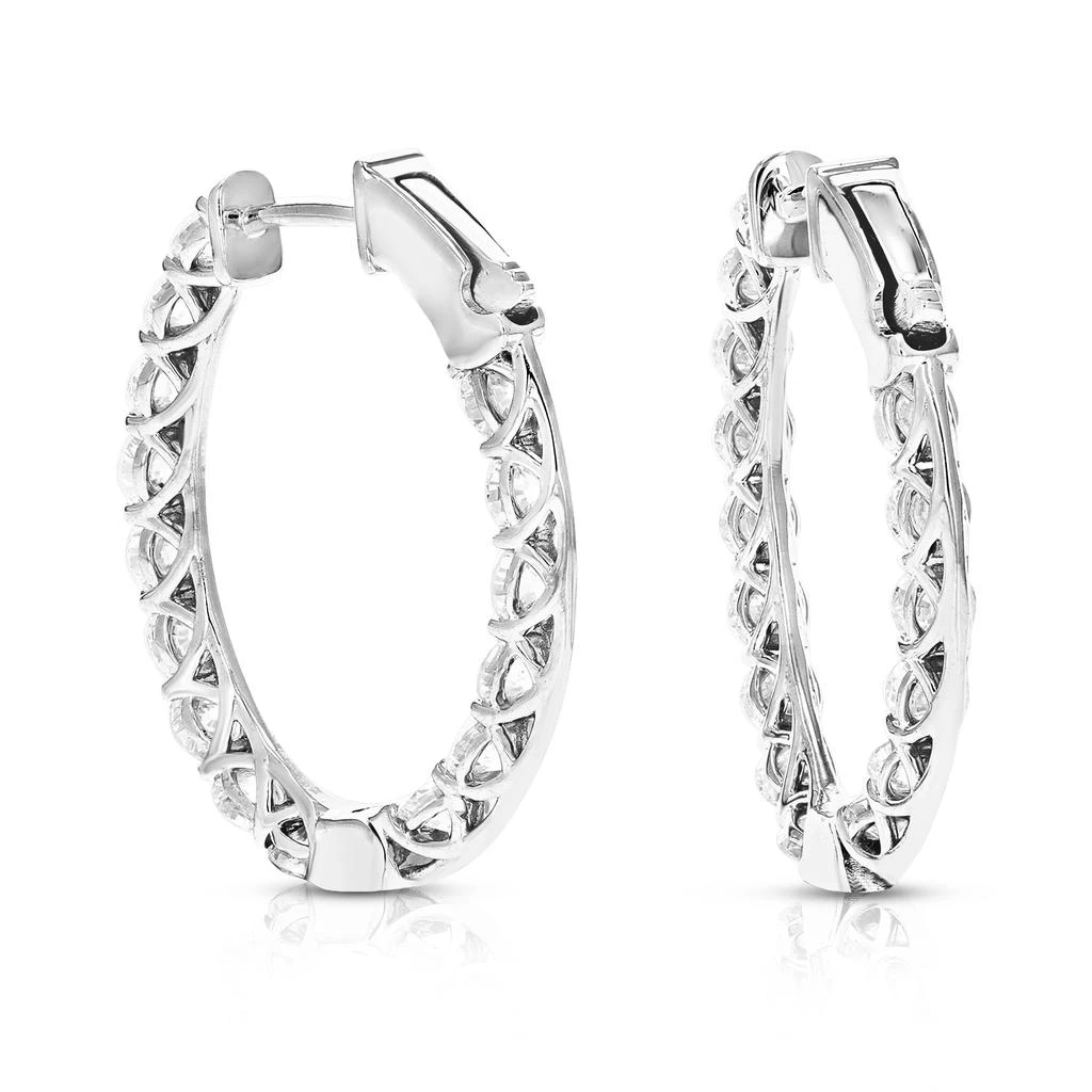 Vir Jewels 3 cttw Lab Grown Diamond Hoops Earrings in 14K Gold With Hidden Post For Women 3