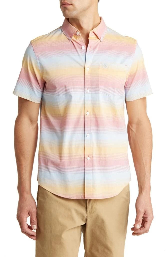Original Penguin Hombre Stripe Cotton Short Sleeve Button-Up Shirt 1