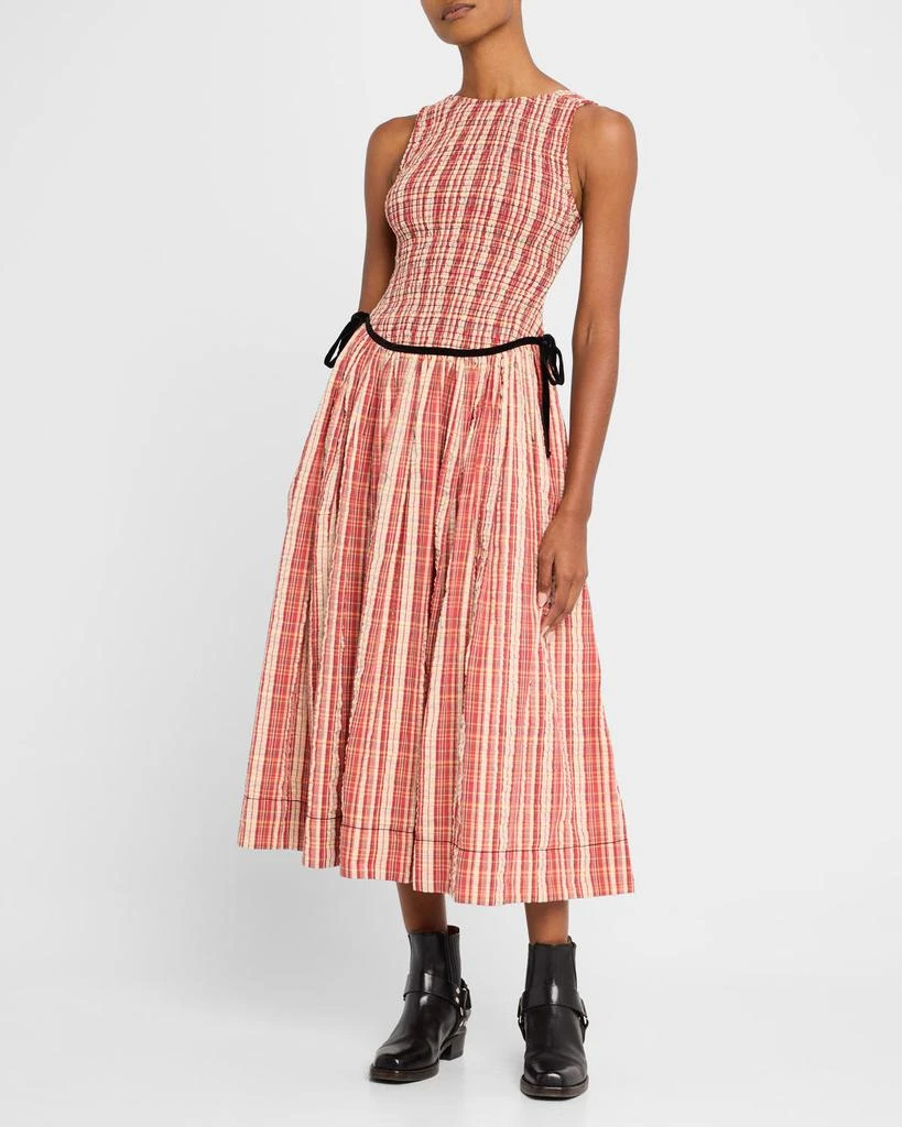 Free People Nightingale Plaid Midi Dress 4
