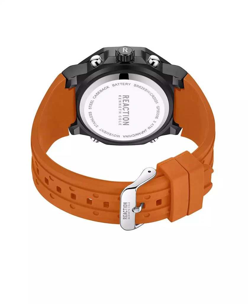 Kenneth Cole Men's Ana-digi Orange Silicon Strap Watch, 48mm 3