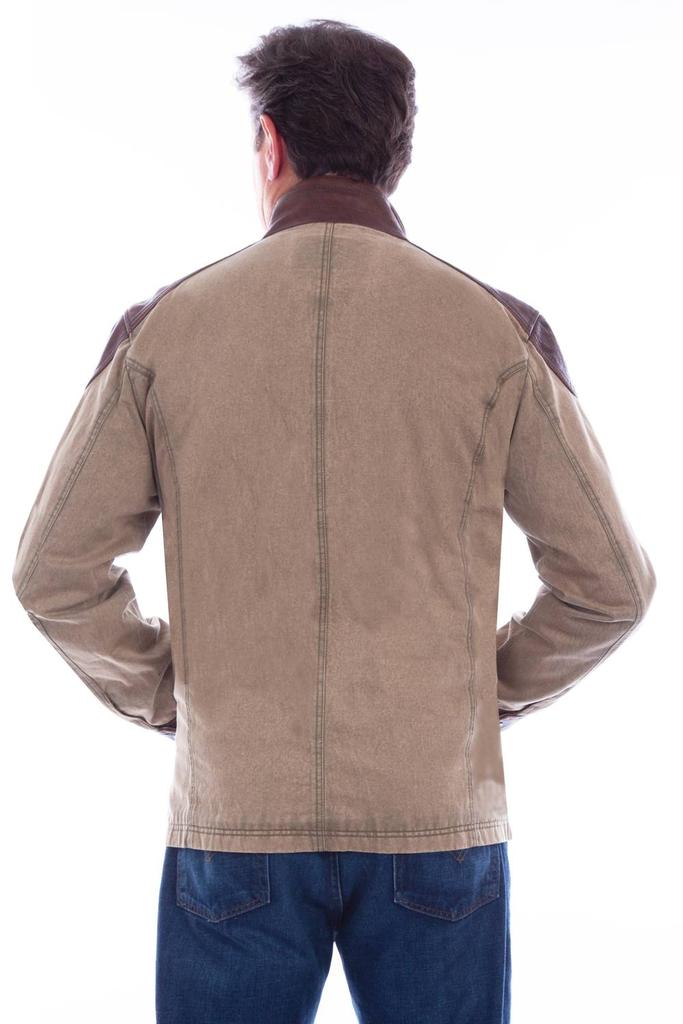 Scully Scully - Men's Canvas Jacket With Leather Trim