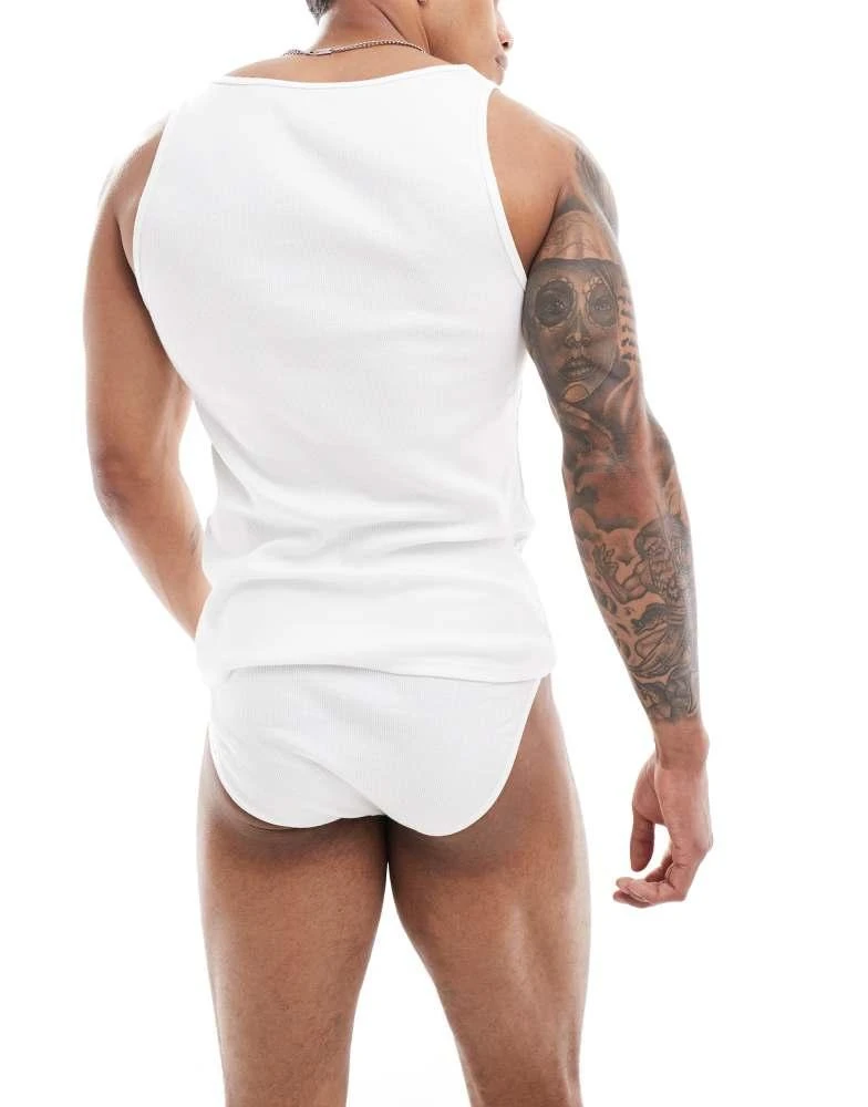 ASOS ASOS DESIGN vest and brief underwear set in white 4