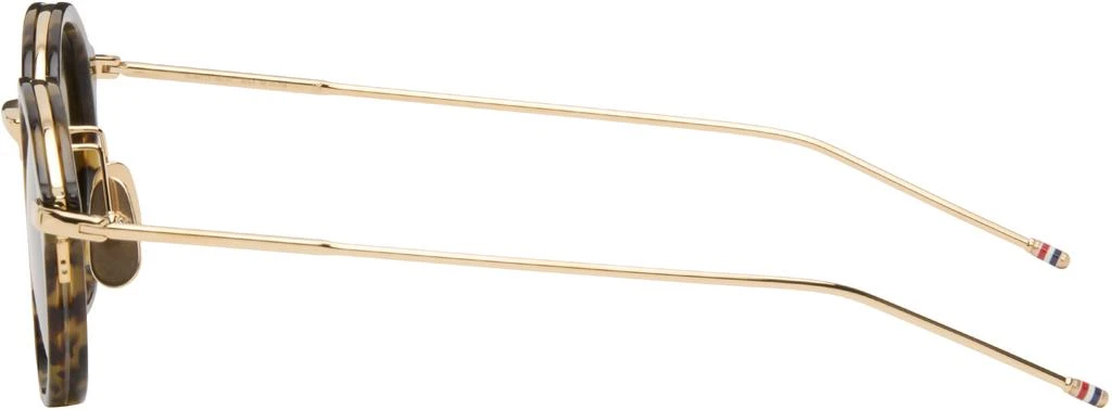 Thom Browne Brown & Gold Acetate & Titanium Round Sunglasses 3