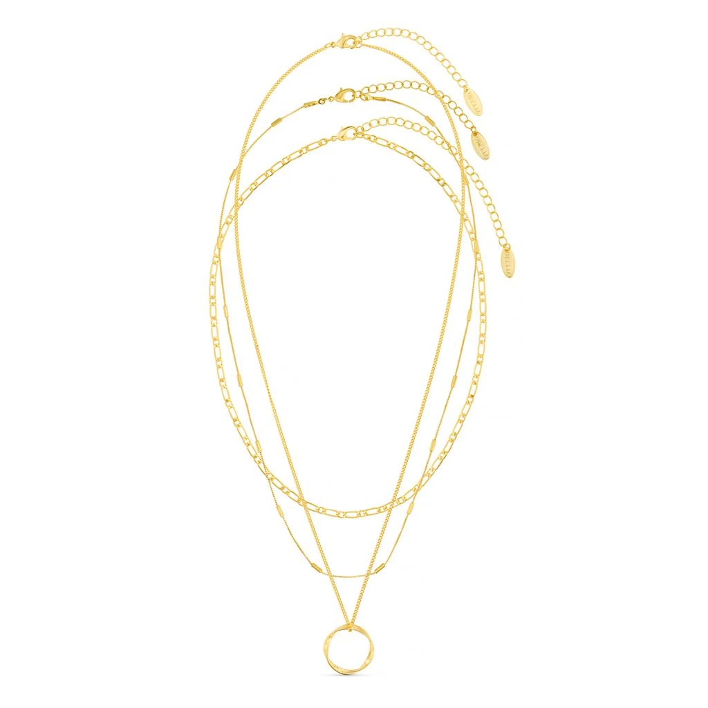 Orelia London Open Circle Three Row Necklace 8