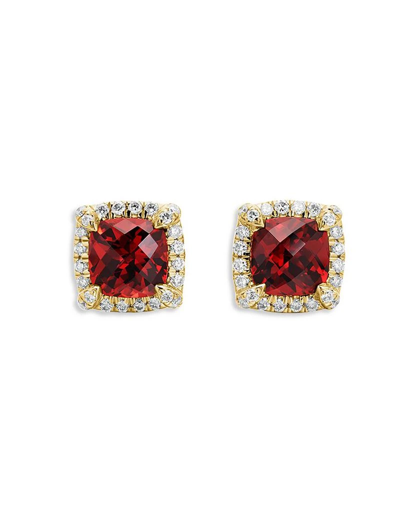 David Yurman Petite Châtelaine® Pavé Bezel Stud Earrings in 18K Yellow Gold with Gemstones and Diamonds, 5mm 3