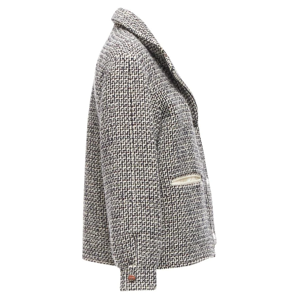 Chanel Reversible Wool Tweed CC Logo Padded Puffer Jacket 5