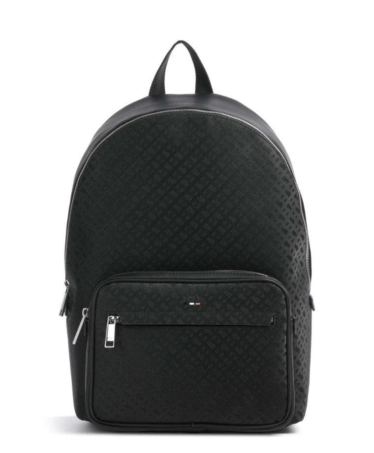Hugo Boss Monogram Motif Backpack With Zip Closure