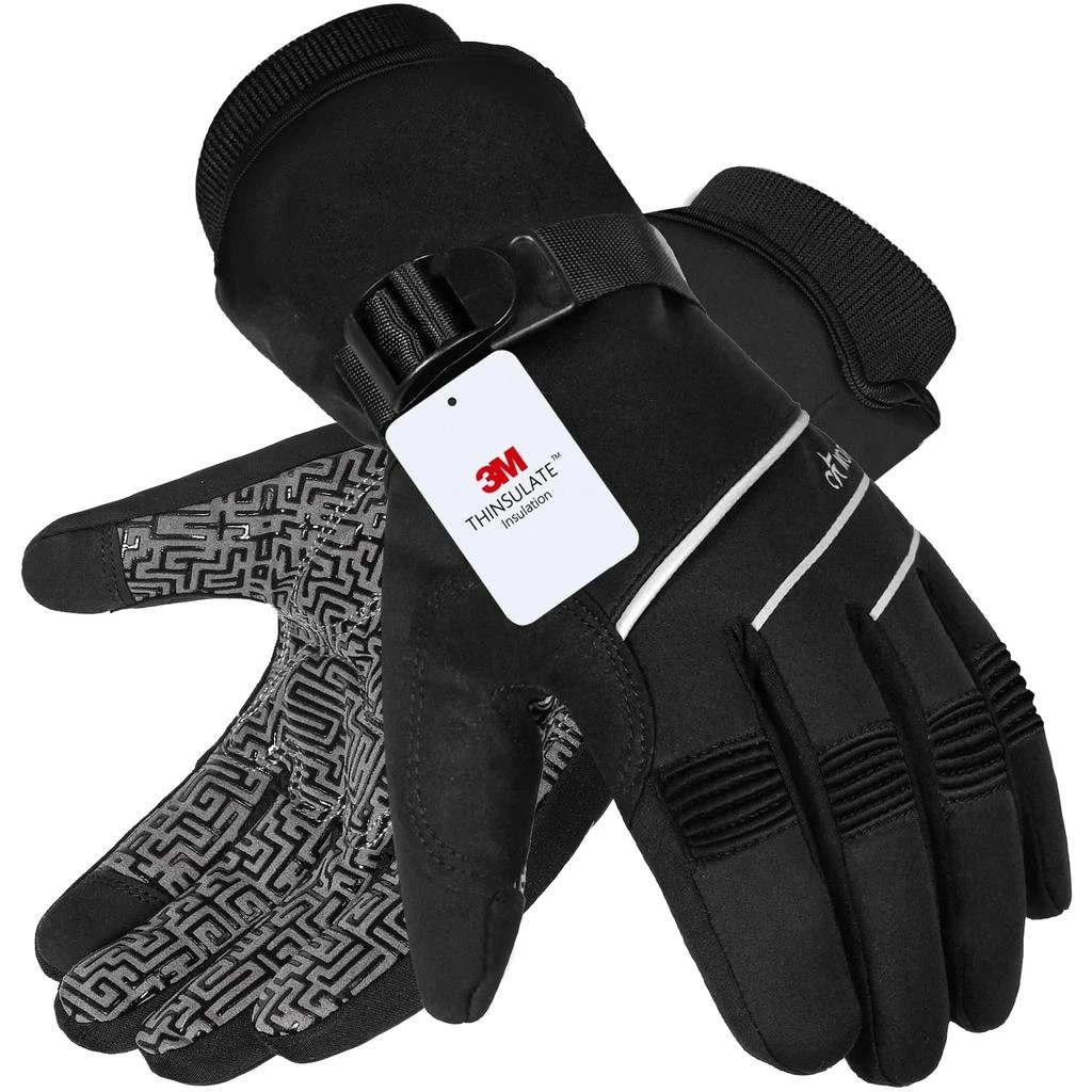 MOREOK MOREOK Waterproof & Windproof -30°F Winter Gloves for Men/Women, 3M Thinsulate Thermal Gloves Touch Screen Warm Gloves for Skiing,Cycling,Motorcycle,Running 1