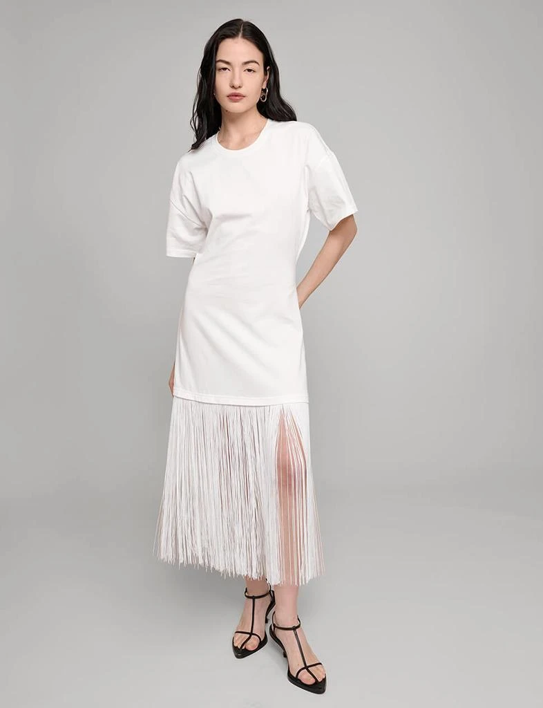 Pixie Market White Fringe Cotton Tee Dress 2
