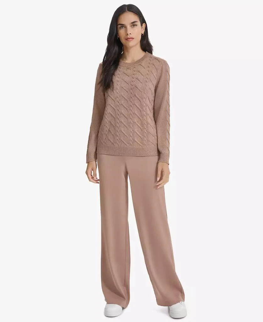 Calvin Klein Women's Metallic Cable-Knit Sweater 4