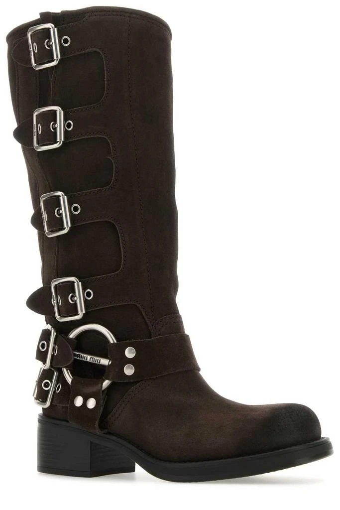 Miu Miu Miu Miu Logo-Engraved Buckle-Detailed Block-Heeled Boots 2